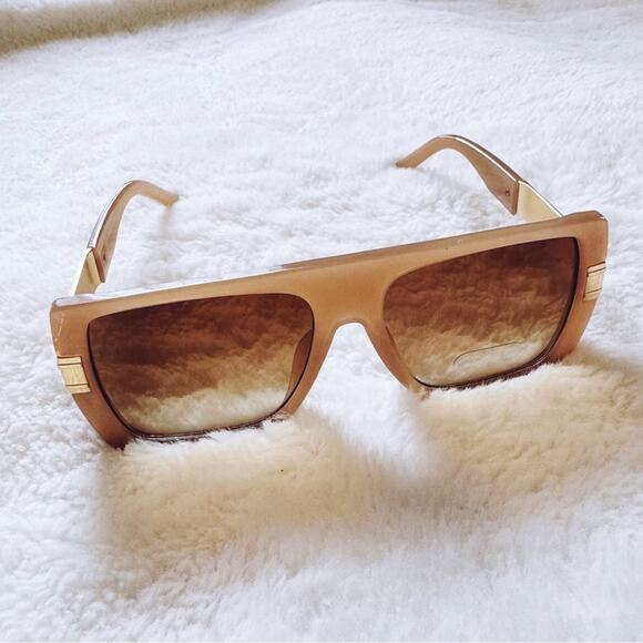 Inez Mocha Oversized Square Sunglasses - Picture 4 of 10